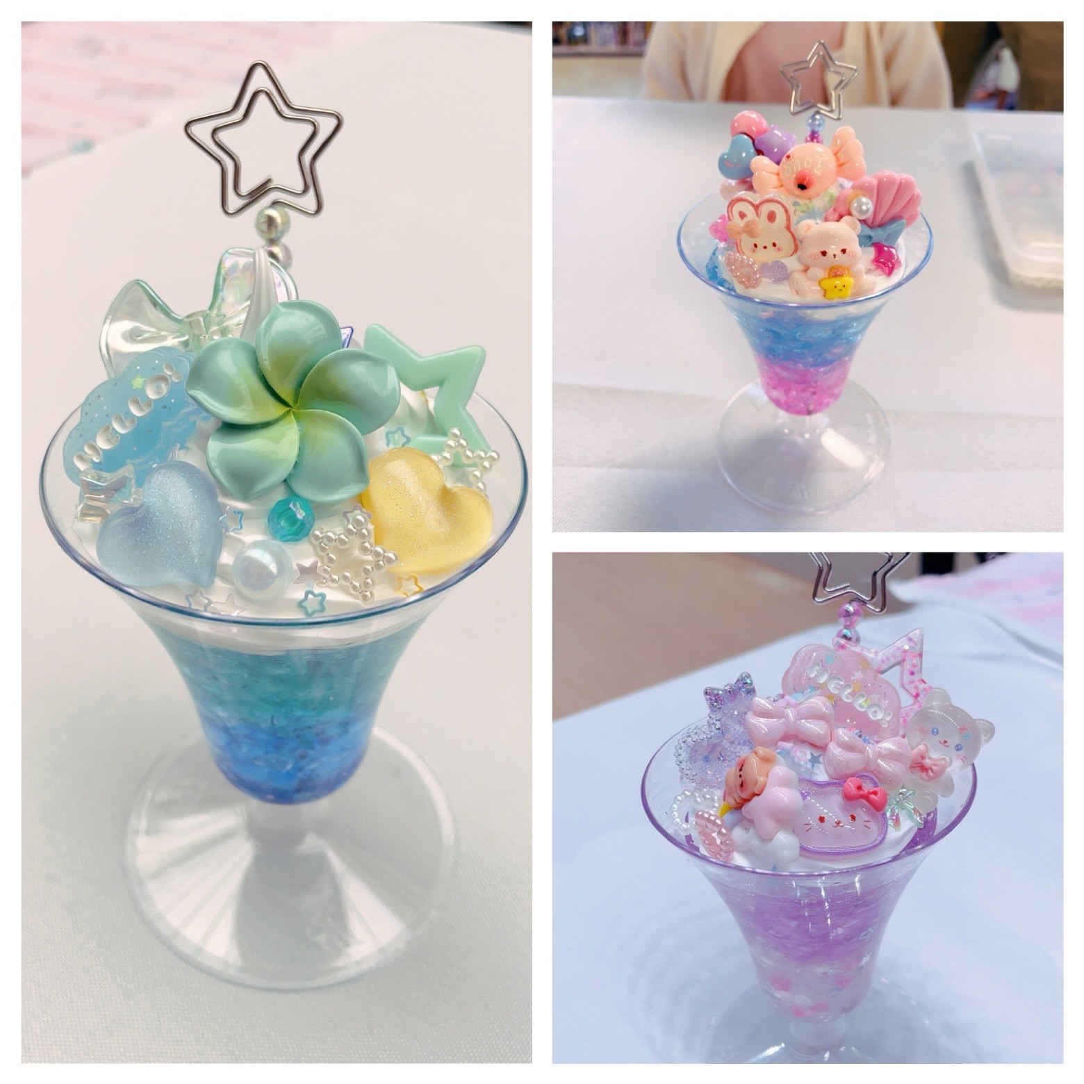 キラキラパフェのフォトスタンド作り