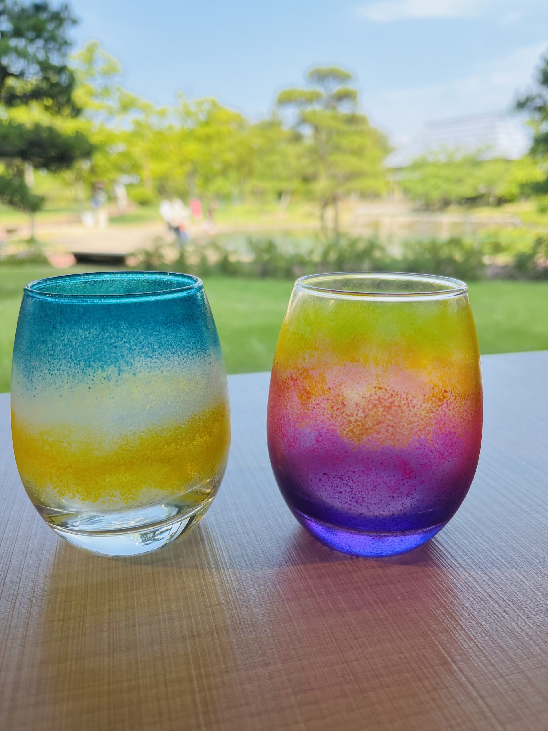 グラデーションランタン作り・グラス絵付け（Antique Rose）